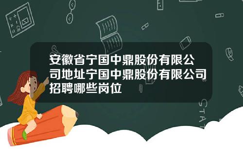 安徽省宁国中鼎股份有限公司地址宁国中鼎股份有限公司招聘哪些岗位