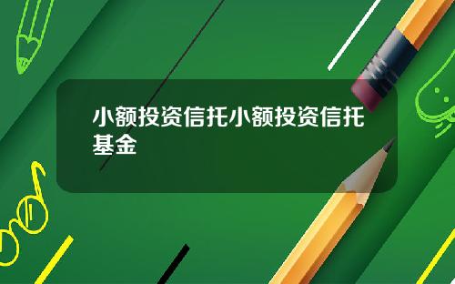 小额投资信托小额投资信托基金