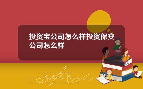 投资宝公司怎么样投资保安公司怎么样