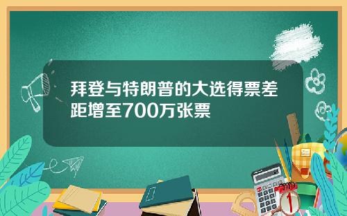 拜登与特朗普的大选得票差距增至700万张票