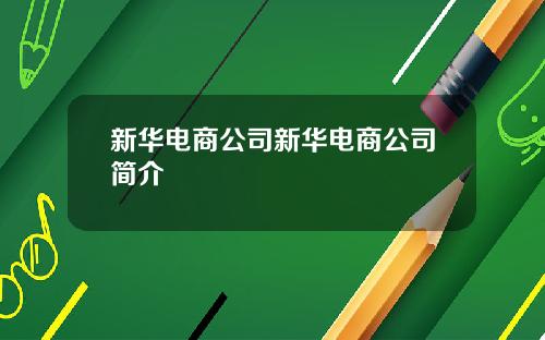 新华电商公司新华电商公司简介