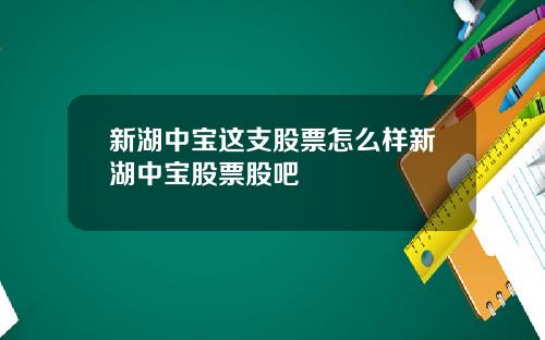 新湖中宝这支股票怎么样新湖中宝股票股吧