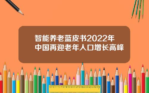 智能养老蓝皮书2022年中国再迎老年人口增长高峰