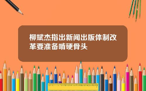 柳斌杰指出新闻出版体制改革要准备啃硬骨头