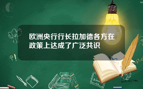 欧洲央行行长拉加德各方在政策上达成了广泛共识