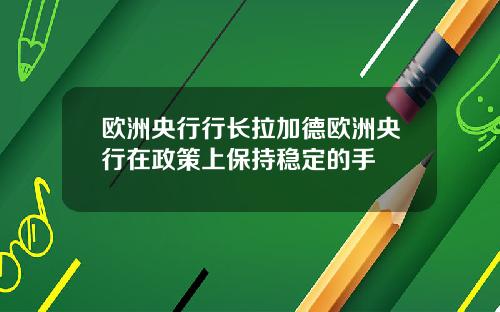 欧洲央行行长拉加德欧洲央行在政策上保持稳定的手