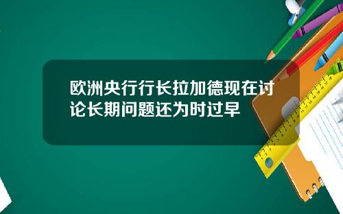 欧洲央行行长拉加德现在讨论长期问题还为时过早