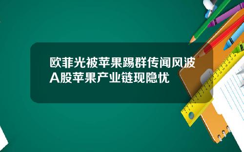 欧菲光被苹果踢群传闻风波A股苹果产业链现隐忧