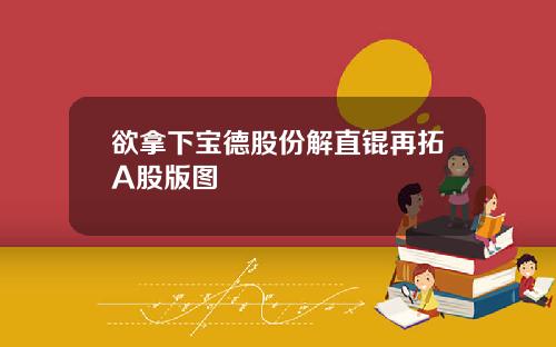 欲拿下宝德股份解直锟再拓A股版图