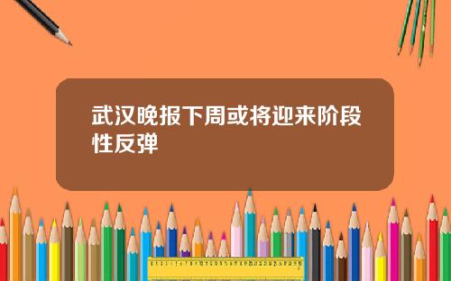 武汉晚报下周或将迎来阶段性反弹