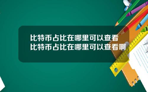 比特币占比在哪里可以查看比特币占比在哪里可以查看啊