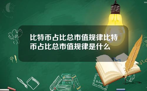 比特币占比总市值规律比特币占比总市值规律是什么