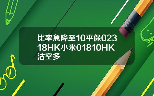 比率急降至10平保02318HK小米01810HK沽空多