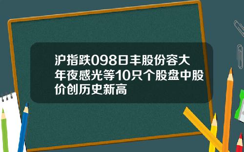 沪指跌098日丰股份容大年夜感光等10只个股盘中股价创历史新高