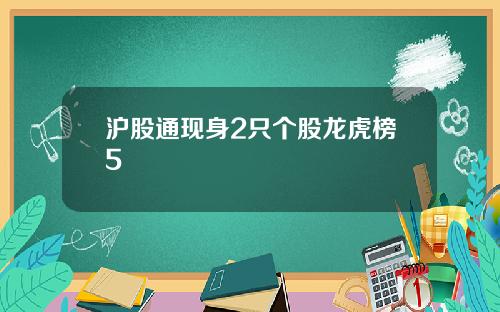 沪股通现身2只个股龙虎榜5