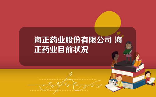 海正药业股份有限公司 海正药业目前状况