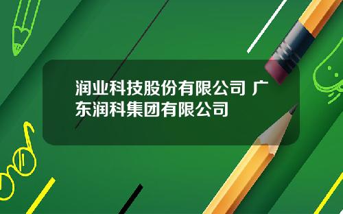 润业科技股份有限公司 广东润科集团有限公司