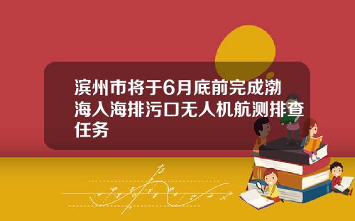 滨州市将于6月底前完成渤海入海排污口无人机航测排查任务