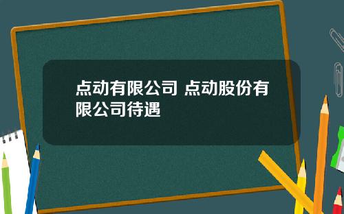 点动有限公司 点动股份有限公司待遇