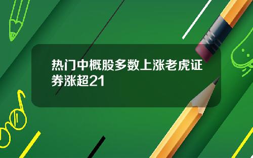 热门中概股多数上涨老虎证券涨超21