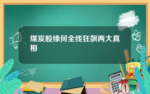 煤炭股缘何全线狂飙两大真相