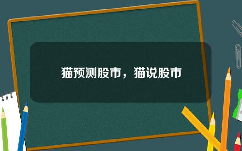 猫预测股市，猫说股市