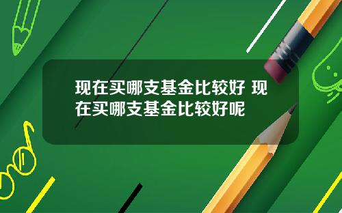 现在买哪支基金比较好 现在买哪支基金比较好呢