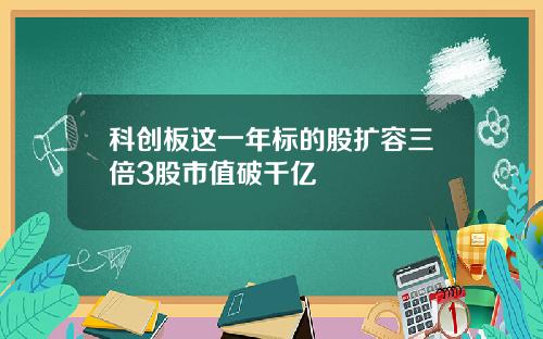 科创板这一年标的股扩容三倍3股市值破千亿