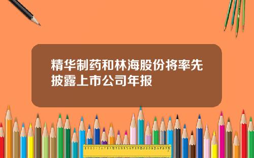 精华制药和林海股份将率先披露上市公司年报