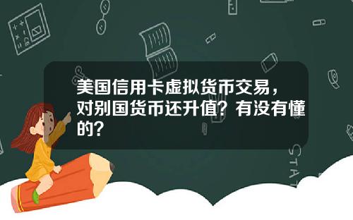 美国信用卡虚拟货币交易，对别国货币还升值？有没有懂的？