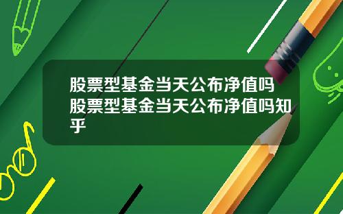 股票型基金当天公布净值吗股票型基金当天公布净值吗知乎