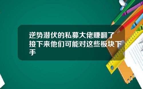 逆势潜伏的私募大佬赚翻了接下来他们可能对这些板块下手