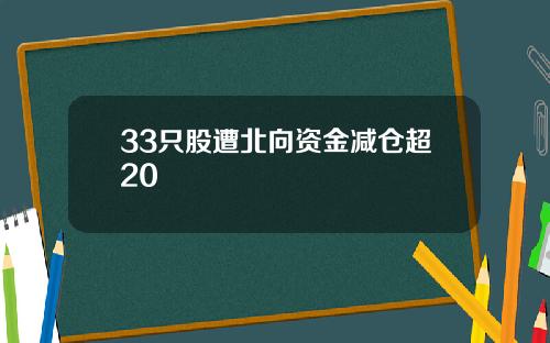 33只股遭北向资金减仓超20