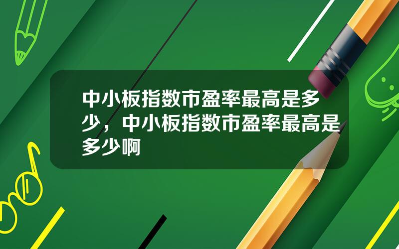 中小板指数市盈率最高是多少，中小板指数市盈率最高是多少啊