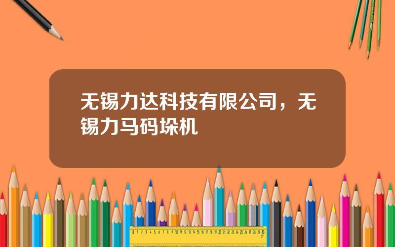 无锡力达科技有限公司，无锡力马码垛机