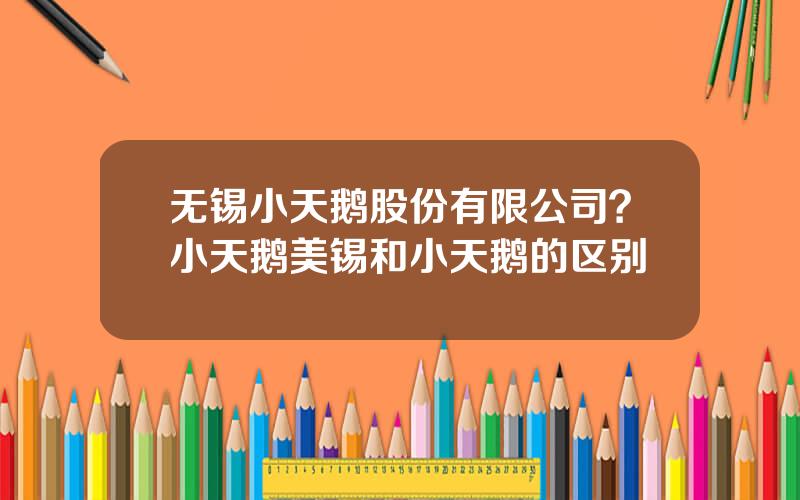 无锡小天鹅股份有限公司？小天鹅美锡和小天鹅的区别