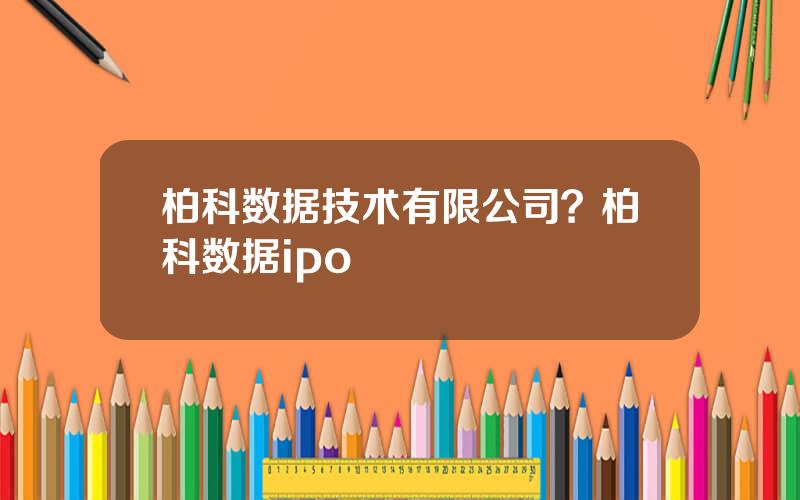 柏科数据技术有限公司？柏科数据ipo