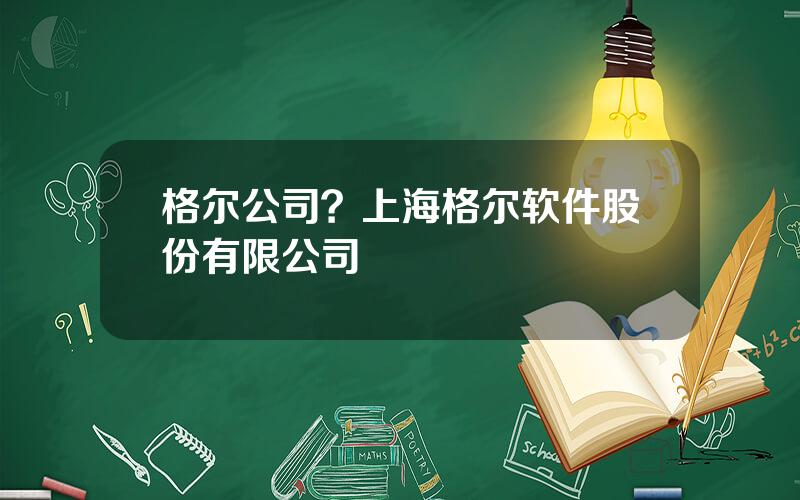 格尔公司？上海格尔软件股份有限公司