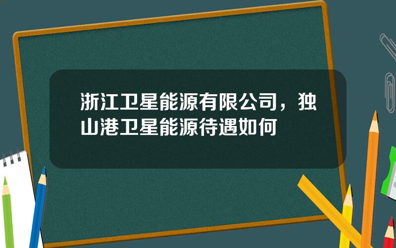 浙江卫星能源有限公司，独山港卫星能源待遇如何