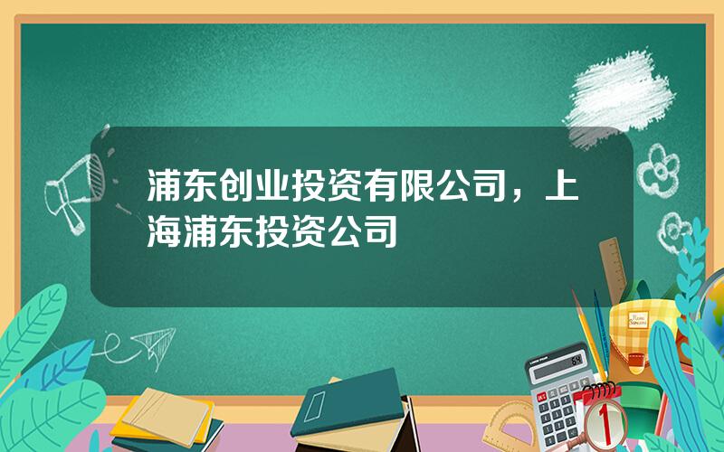 浦东创业投资有限公司，上海浦东投资公司