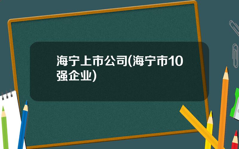 海宁上市公司(海宁市10强企业)