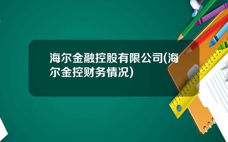 海尔金融控股有限公司(海尔金控财务情况)