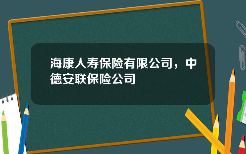 海康人寿保险有限公司，中德安联保险公司