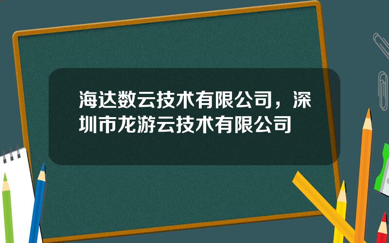 海达数云技术有限公司，深圳市龙游云技术有限公司