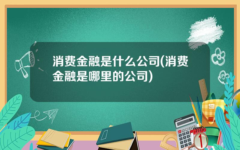 消费金融是什么公司(消费金融是哪里的公司)