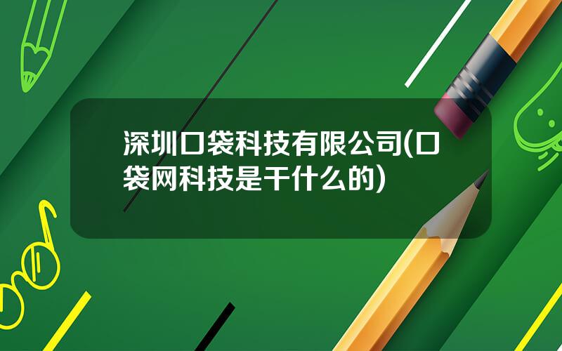 深圳口袋科技有限公司(口袋网科技是干什么的)