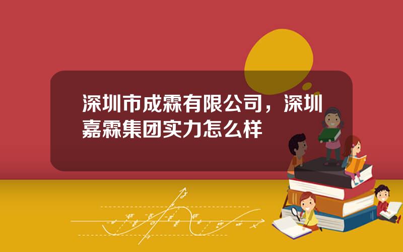 深圳市成霖有限公司，深圳嘉霖集团实力怎么样