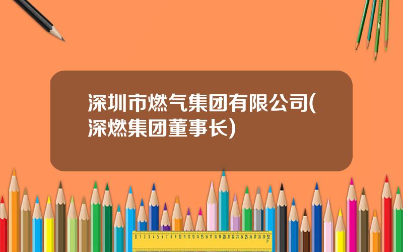 深圳市燃气集团有限公司(深燃集团董事长)