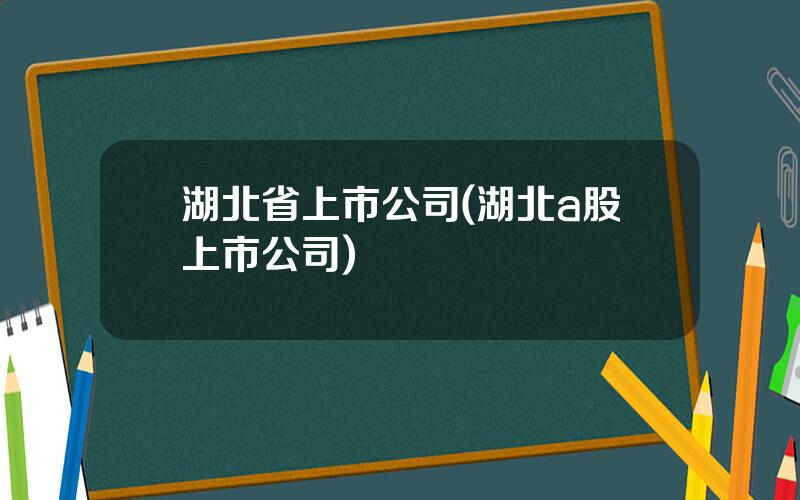 湖北省上市公司(湖北a股上市公司)