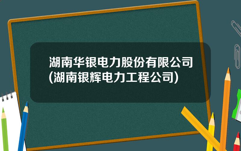 湖南华银电力股份有限公司(湖南银辉电力工程公司)